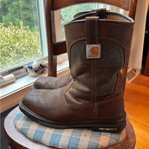 Carhartt Dark Brown Leather STEELE TOE WORK BOOTS